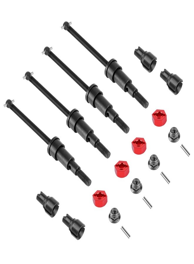 GLOBACT #45 Steel CVD Driveshaft Front Rear Drive Shafts Set for Arrma 1/18 Granite Grom 1/14 Typhon Grom Mega 380 1/18 RC Monster Truck Buggy Upgrade Replace ARA311198 (Black) - Image 1